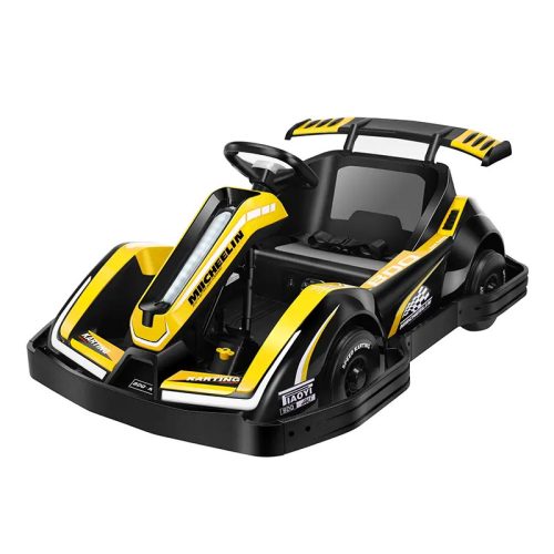 Racing Kart 90W, 12V-7Ah Elektro-Kleinwagen - Schwarz/Gelb