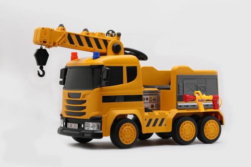 Costruccor Elektro-LKW mit Kran - 140W, 12V - 10AH - Elektro-Lieferwagen - Gelb