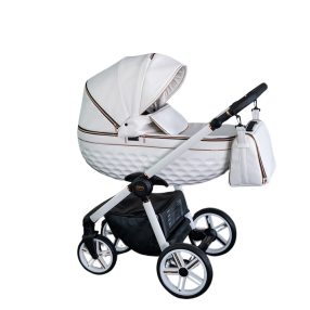 Adbor 3d ring kinderwagen 3in1 - weiß mit weißem Rahmen