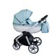 Adbor 3d ring kinderwagen 3in1 - blau mit weißem Rahmen
