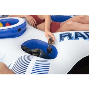   Dmuchany Materac do pływania dla 2 osób BESTWAY 240x122x50cm + Oparcia + Schowki