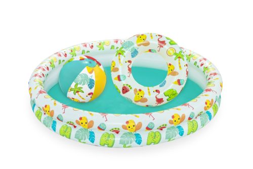 3in1 Tropical BESTWAY aufblasbarer Pool, 122x20 cm - Gemustert