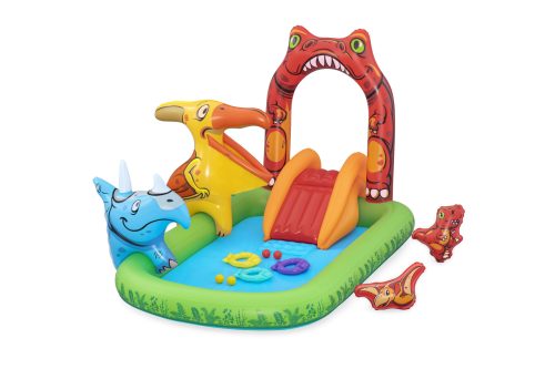 Dinosaur World BESTWAY aufblasbarer Spielplatz, Planschbecken, 2+, 241x140x137cm - Gemustert