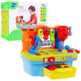   Wielofunkcyjny Warsztat sensoryczny dla dzieci 18m+ Grzechotka + Sorter kształtów + Dźwięki Światła