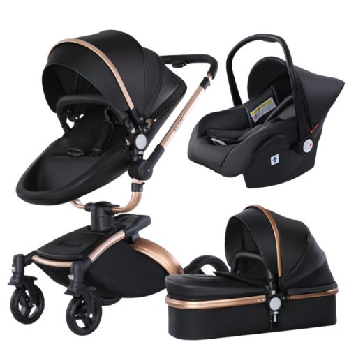 AGAPE 360 3in1 ECO Leather Kinderwagen - schwarz