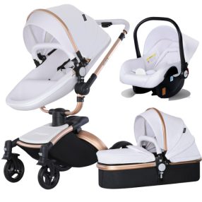 AGAPE 360 3in1 ECO Leder Kinderwagen - weiß