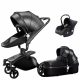 AGAPE 360 3in1 ECO Leather Kinderwagen - tiefschwarz