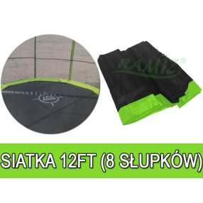   Siatka ochronna SkyRamiz Zielony do trampoliny ogrodowej 366cm/12FT 8 tuneli na słupki