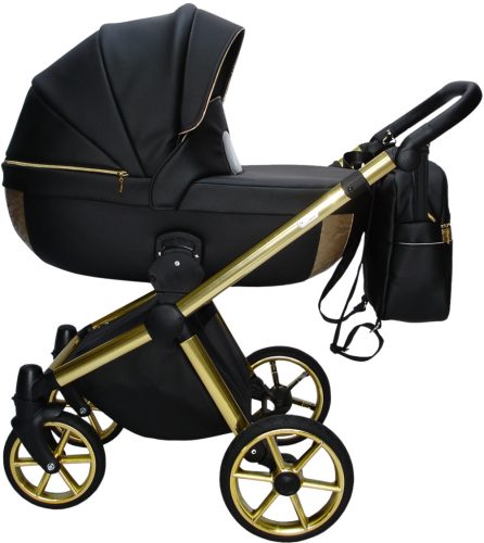 Sojan AZURRO 3in1 Multifunktionskinderwagen – Schwarz/Gold-Muster