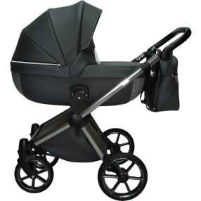   Sojan AZURRO 3in1 Multifunktionskinderwagen – Schwarz/Grau (schwarzes Rad)