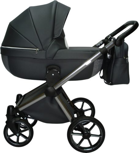 Sojan AZURRO 3in1 Multifunktionskinderwagen – Schwarz/Grau (schwarzes Rad)