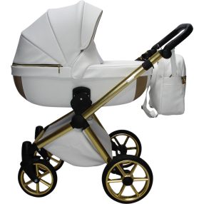 Sojan AZURRO 3in1 Multifunktionskinderwagen – Weiß/Gold