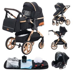   Bora Baby BELLISSIMA II 3in1 Kinderwagen mit Tasche - Schwarz