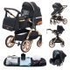 Bora Baby BELLISSIMA II 3in1 Kinderwagen mit Tasche - Schwarz