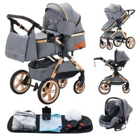 Bora Baby BELLISSIMA II 3in1 Kinderwagen mit Tasche - Grau