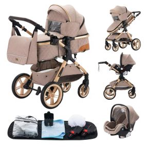 Bora Baby BELLISSIMA II 3in1 Kinderwagen mit Tasche- Braun