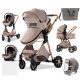 Bora Baby BELLISSIMA II 3in1 Kinderwagen mit Tasche- Braun
