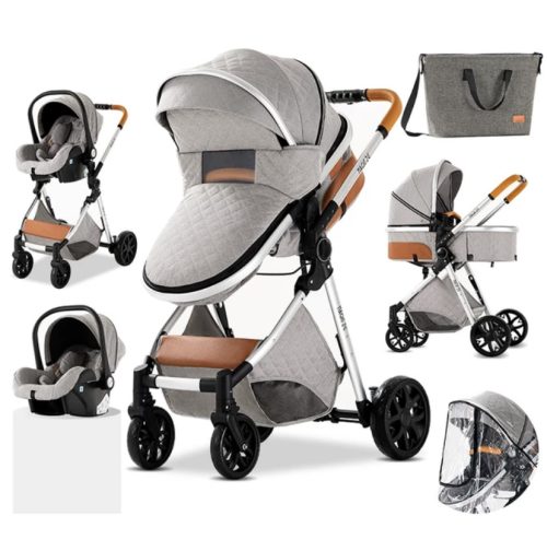 Bora Baby BELLISSIMA II 3in1 Kinderwagen mit Tasche - Hellgrau