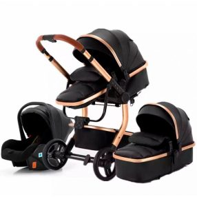 Bora Baby 3in1 ECO Leder Kinderwagen - schwarz