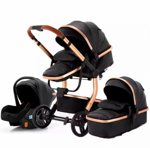 Bora Baby 3in1 ECO Leder Kinderwagen - schwarz