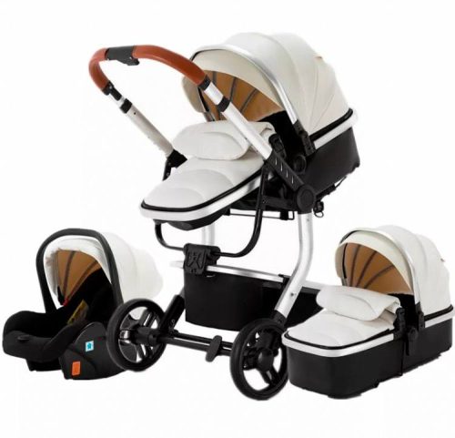 Bora Baby 3in1 ECO Leder Kinderwagen - weiß