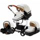 Bora Baby 3in1 ECO Leder Kinderwagen - weiß