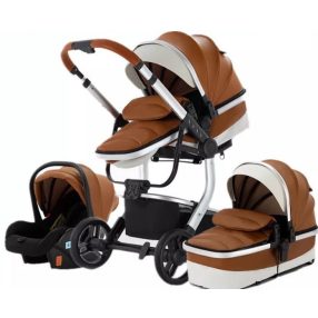 Bora Baby 3in1 ECO Leder Kinderwagen - braun