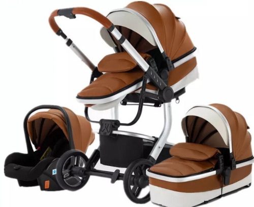 Bora Baby 3in1 ECO Leder Kinderwagen - braun