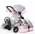 Bora Baby II 3in1 Kinderwagen - grau-rosa