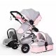 Bora Baby II 3in1 Kinderwagen - grau-rosa
