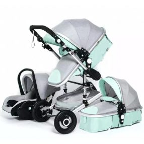 Bora Baby II 3in1 Kinderwagen-grau-grün