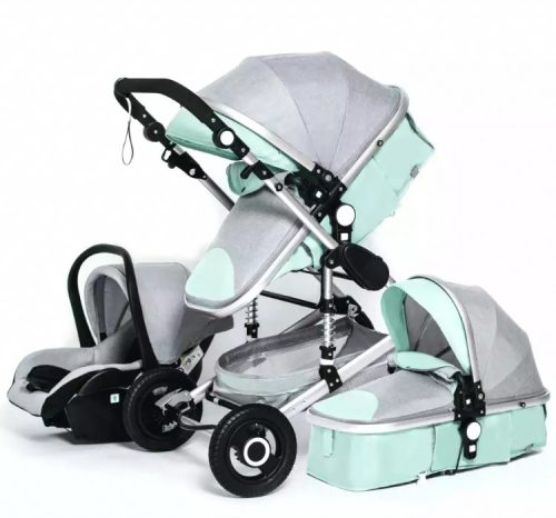 Bora Baby II 3in1 Kinderwagen-grau-grün