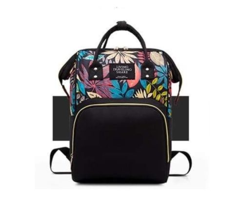 Bora Baby FLOWER Wickeltasche, Rucksack - Schwarz