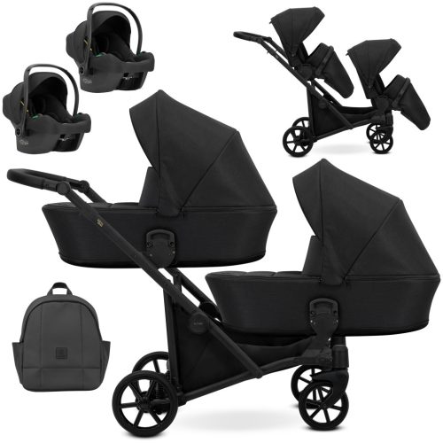 Kunert BRAV DUO 2 3in1 Multifunktionaler Zwillingskinderwagen - Schwarz