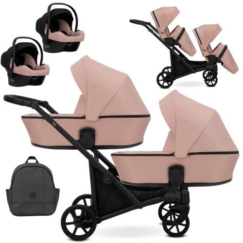 Kunert BRAV DUO 2 3in1 multifunktionaler Zwillingskinderwagen - Pink