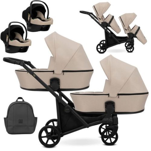 Kunert BRAV DUO 2 3in1 multifunktionaler Zwillingskinderwagen - Creme