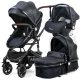 Belecoo Dark 3in1 Multifunktions-Kinderwagen - Schwarzer Glimmer