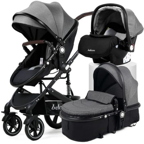 Belecoo Dark 3in1 Multifunktions-Kinderwagen - Dunkelgrau