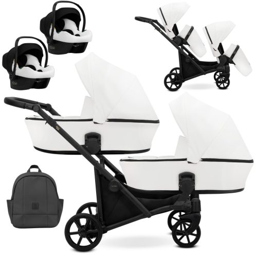 Kunert BRAV DUO 2 3in1 Multifunktionaler Zwillingskinderwagen - Weiß Eco 