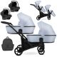 Kunert BRAV DUO 2 3in1 Multifunktionaler Zwillingskinderwagen - Baby Blue Eco 