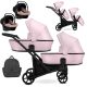 Kunert BRAV DUO 2 3in1 Multifunktionaler Zwillingskinderwagen - Baby Pink Eco 