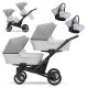 Kunert BOOSTER LIGHT 3in1 Multifunktionaler Zwillingskinderwagen - Grau/Hellgrau