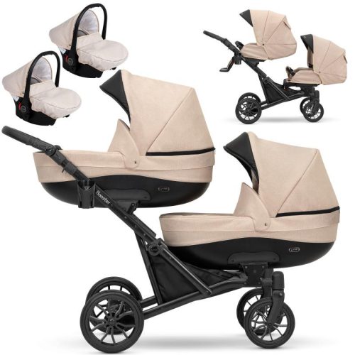 Kunert BOOSTER 3in1 Multifunktionaler Zwillingskinderwagen - Beige