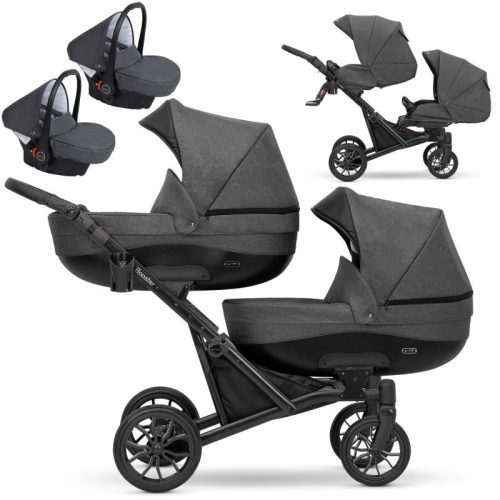 Kunert BOOSTER 3in1 multifunktionaler Zwillingskinderwagen - Graphit