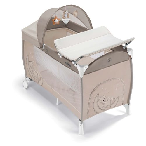 CAM Reisebett Daily Plus mit Wickelauflage - Beige 'teddy bear'