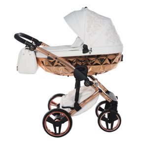   Junama Enzo 3in1 multifunktionaler Kinderwagen - weiß/kupfer