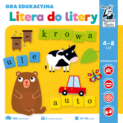 Gra edukacyjna „Litera do litery” dla dzieci 4-8 lat + Nauka układania wyrazów + Nazywanie obrazków