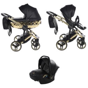   Junama Hand Craft 3in1 Multifunktions-Kinderwagen - Schwarz/Gold