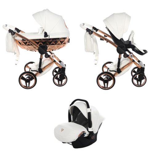 Junama Hand Craft 3in1 Multifunktions-Kinderwagen - Weiß/Bronze