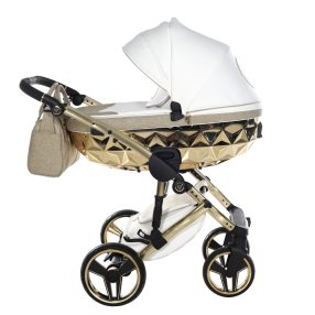   Junama Hand Craft Glitter 3in1 Multifunktions-Kinderwagen - Weiß/Gold